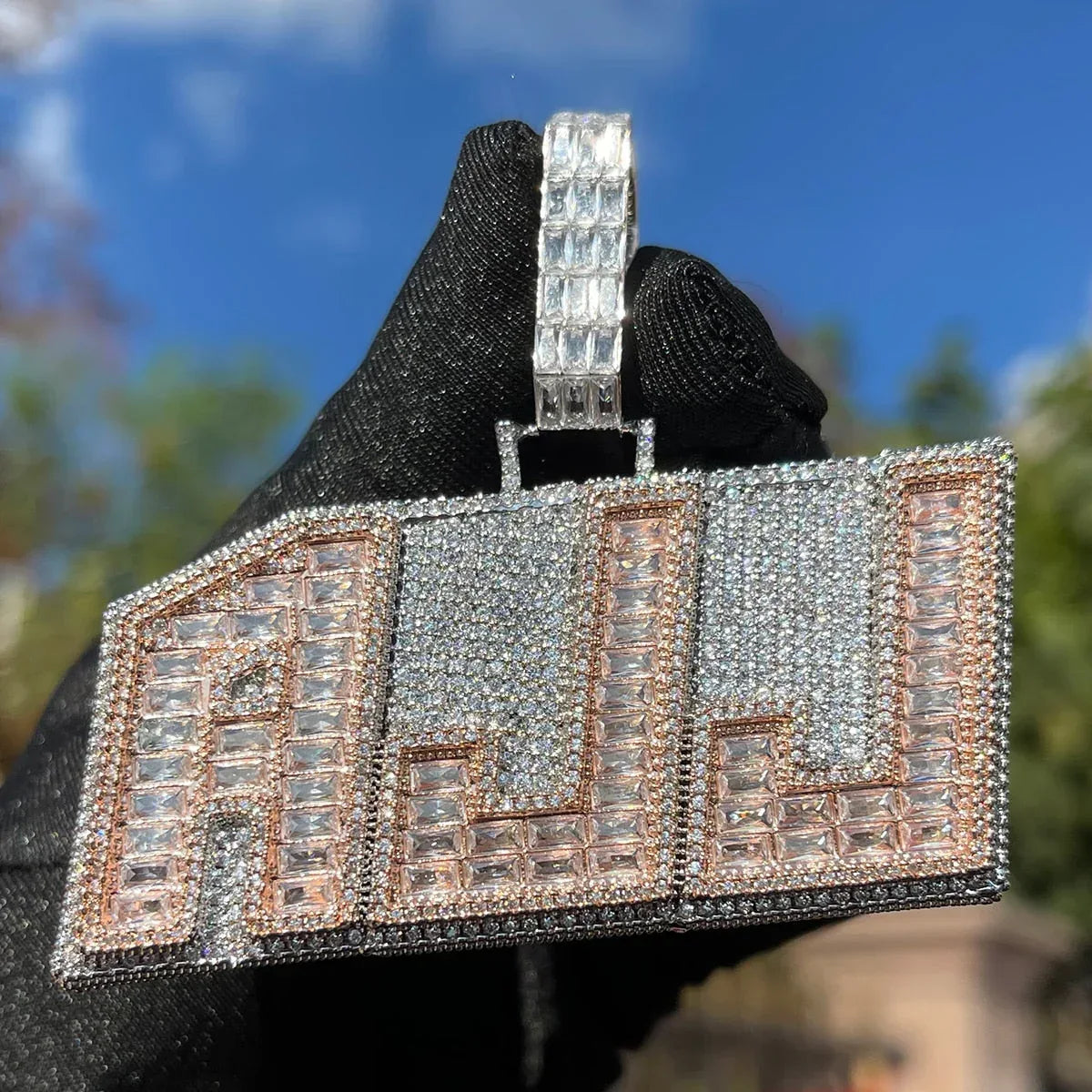 Emerald Cut Baguette Edition Iced Out Personalized Custom Name Necklace Pendant - Luxury Custom Jewelry - CaratixJewelry